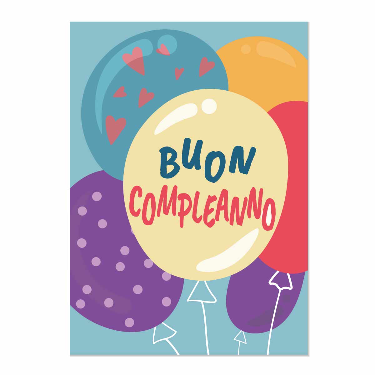 Birthday greeting card - Balloons