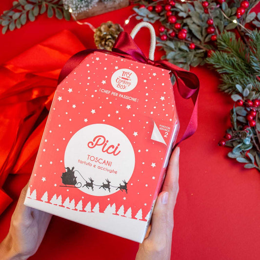 Pici pasta with truffles, breadcrumbs and anchovies 