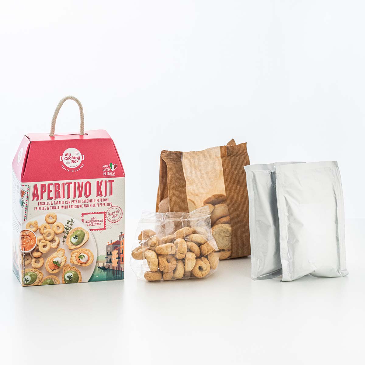 aperitivo kit con box con tutti gli ingredienti