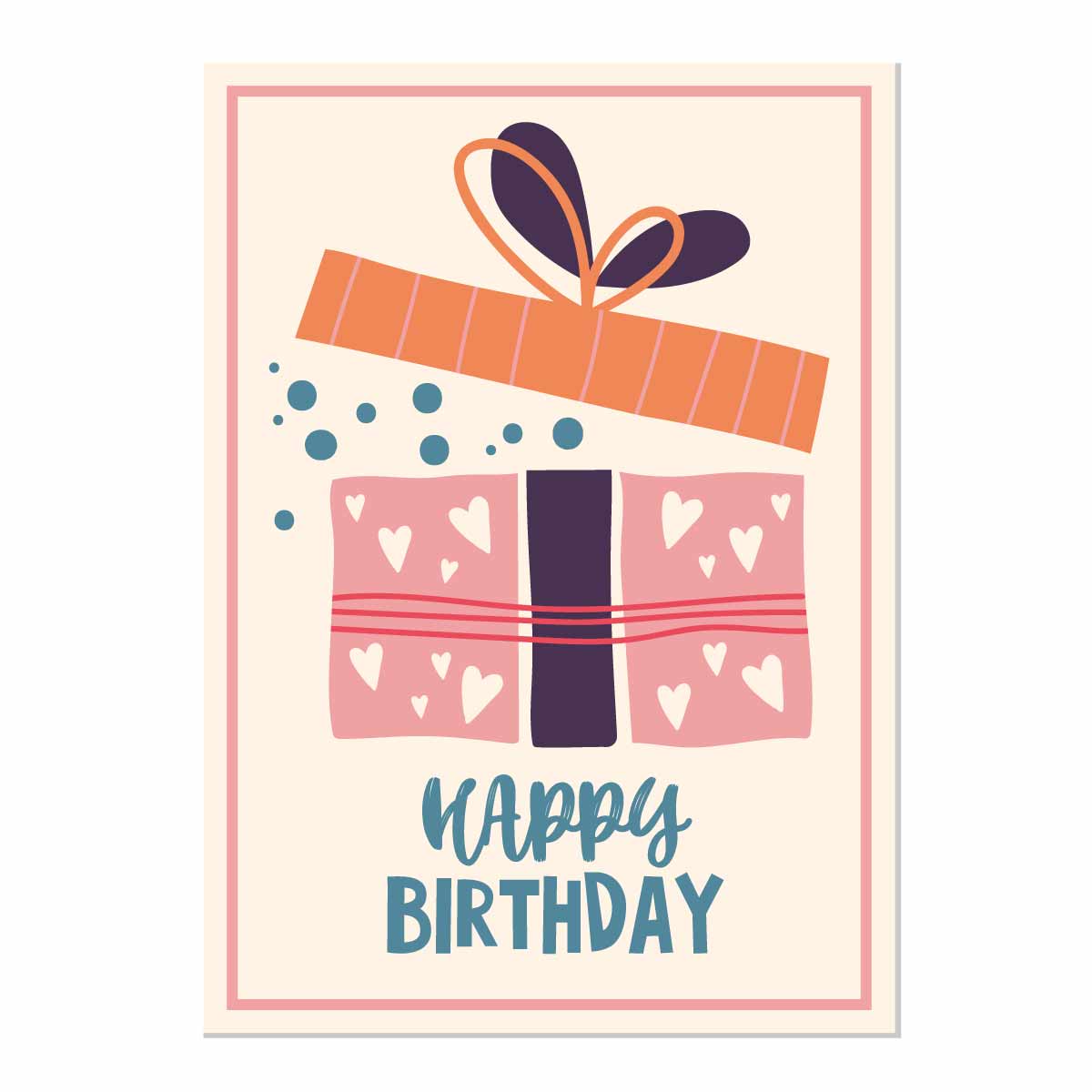Birthday greeting card - Gift Box